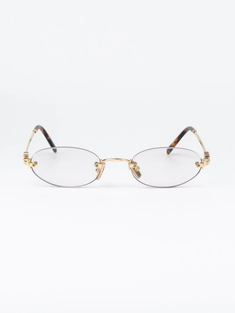 Miu Miu Women Eyeglasses Gold Oval Rimless MUA54S 5AK08N NEW AUTHENTIC